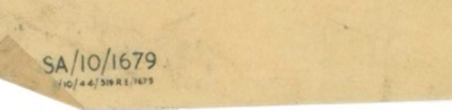 Printed serial SA/10/1679 with a line of small print beneath reading roughly 10/44/519 RE/1679